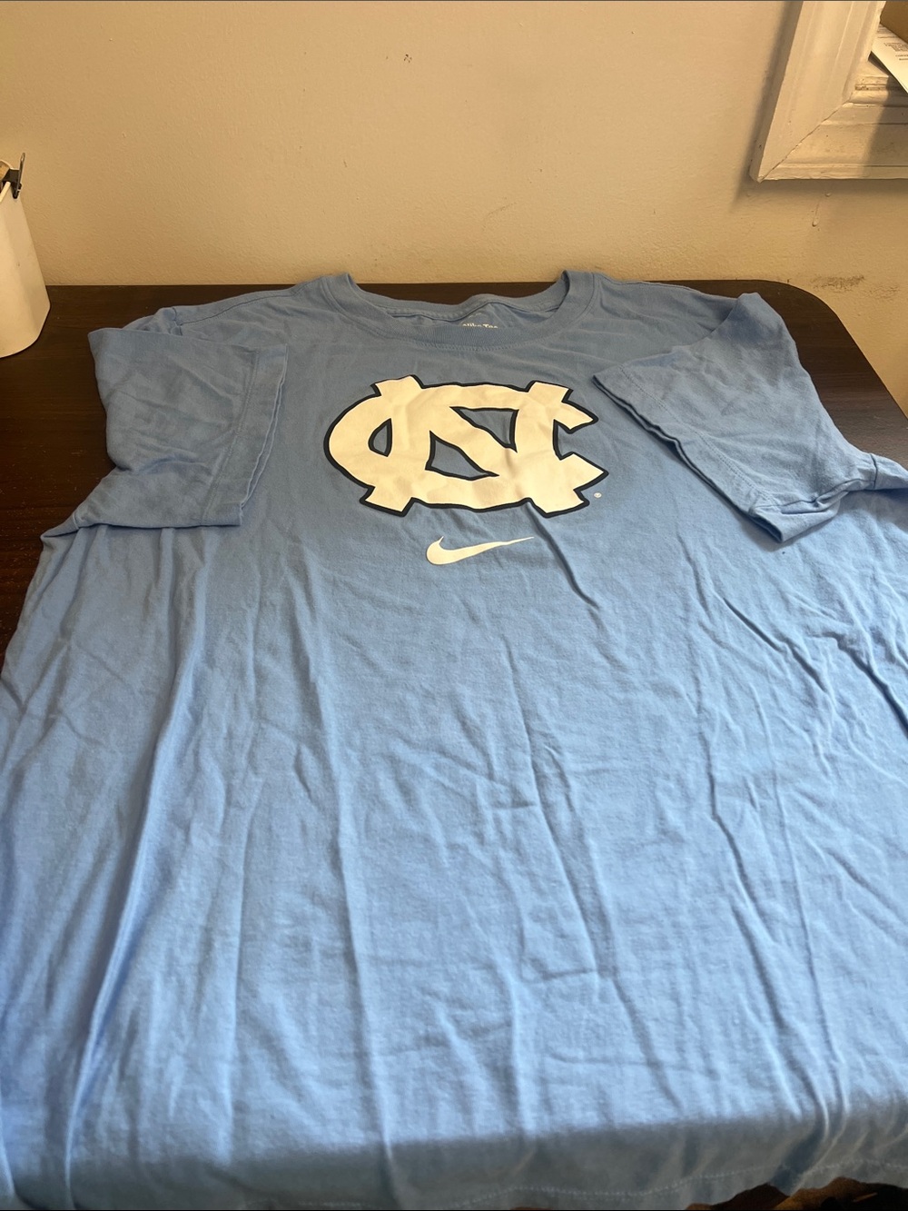 NCAA Light Blue Short-Sleeve Tee with White UNC Logo